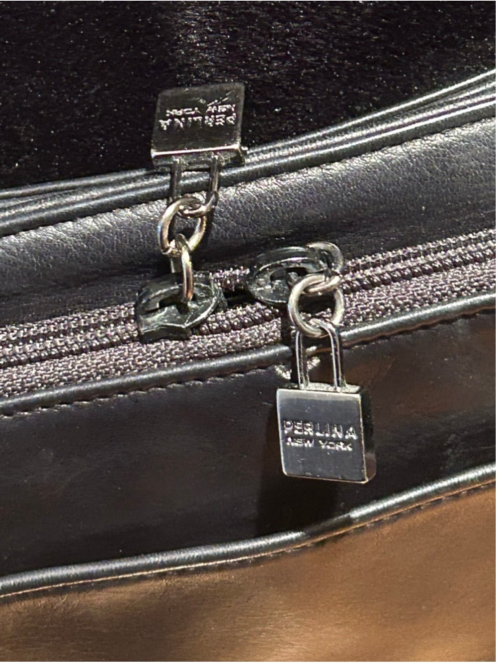 Women's Perlina Black Leather Crossbody Bag 8 x 9 x 2 - Picture 11 of 11
